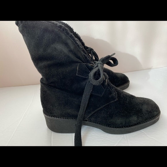 Browns women’s Suede Boots lace up Black - Picture 4 of 13